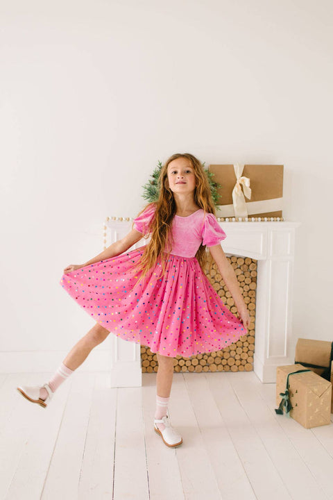 Bubblegum Confetti Diana Dress - Ollie Jay