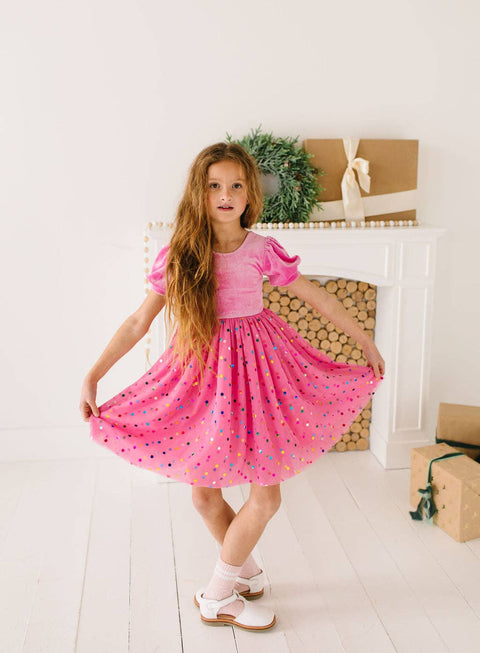 Bubblegum Confetti Diana Dress - Ollie Jay