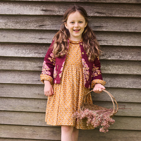 Girls Charlie Dress - Inca Gold Tear Drop