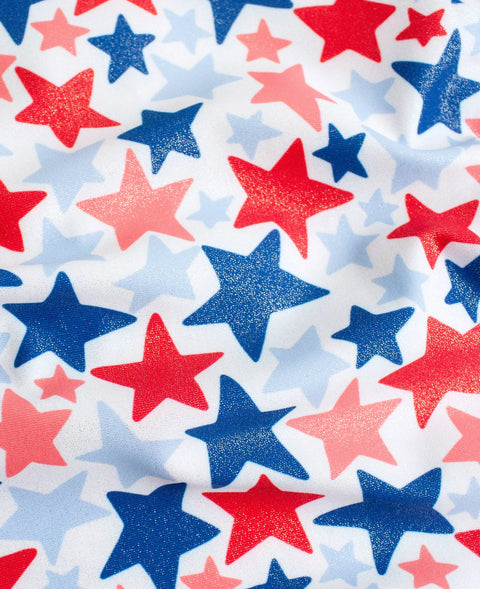 Long Sleeve One Piece Rash Guard Swimsuit - Shimmer Star-Spangled