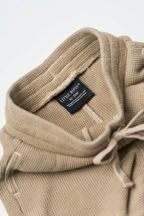 Acid Wash Waffle Short - Mushroom