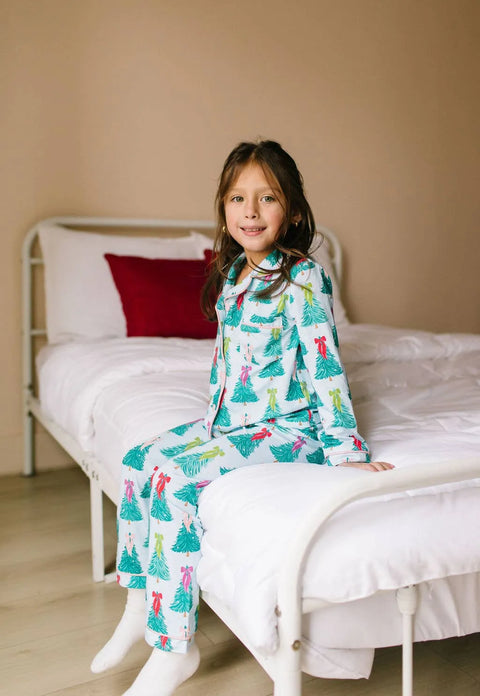 Trim The Tree Bamboo Button Up Pajama Set