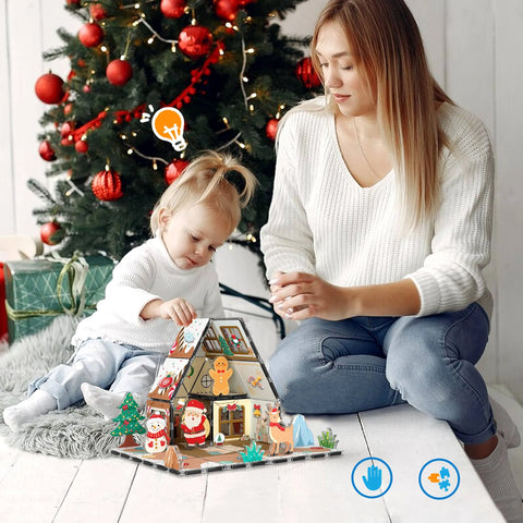 PicassoTiles Gingerbread House Magnetic Tiles (46 Pieces)