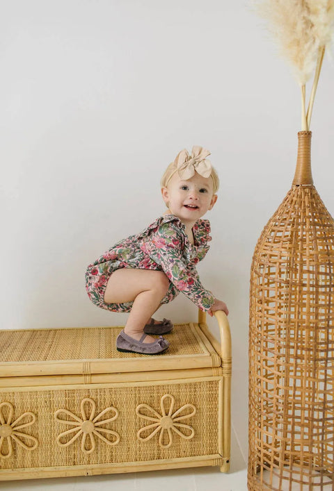 Leah Baby Romper in Meadow Bloom