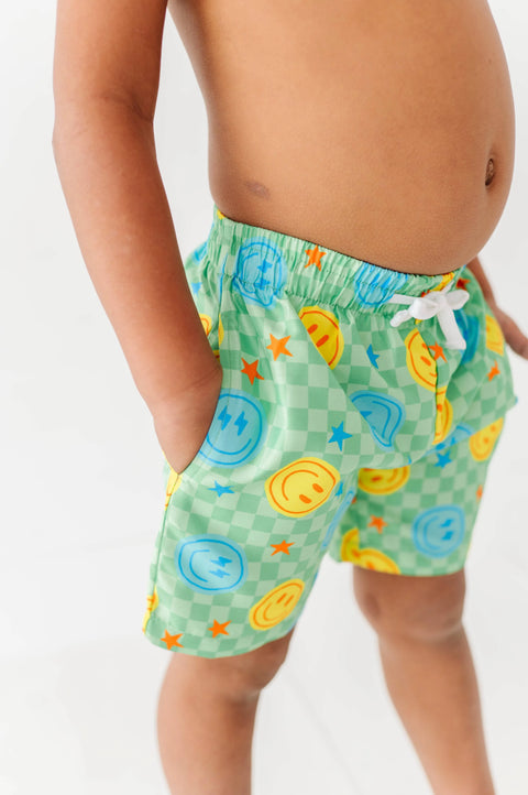Electric Smiles Swim Trunks