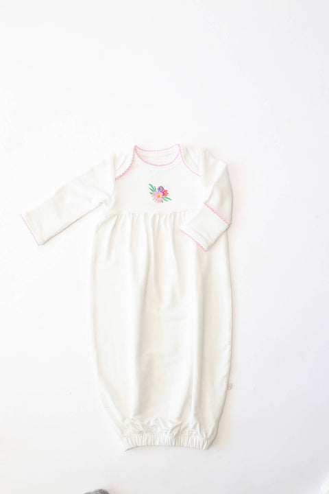 Flower Fields Embroidered Infant Gown