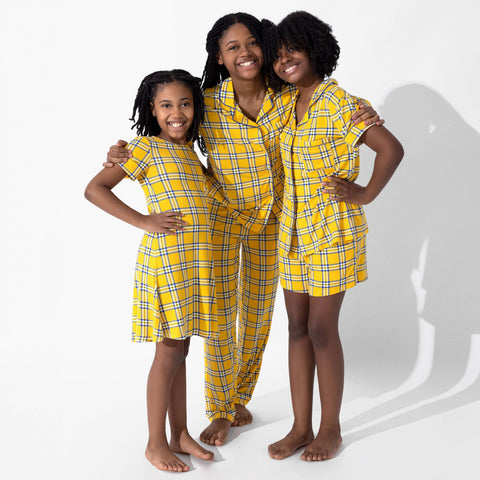 Clueless Total Betty Plaid Bamboo Girls' Short Sleeve Dress