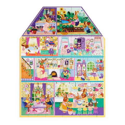 100 Piece House-shaped Puzzle - Cottontail Cottage