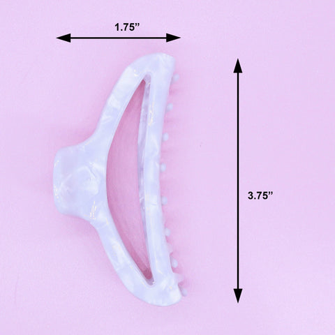 Medium Round Tortoise Shell Hair Claw Clip - White