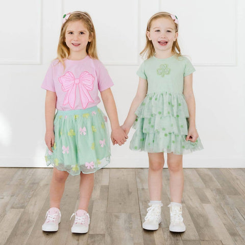 Flocked Shamrock Tutu Dress