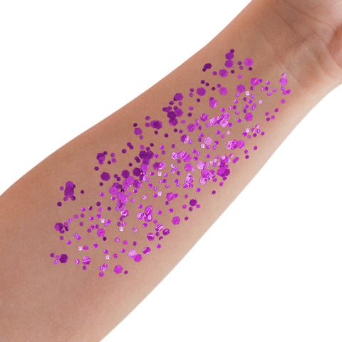 Chunky Confetti Kids Hair & Body Glitter Gel - Neon Purple