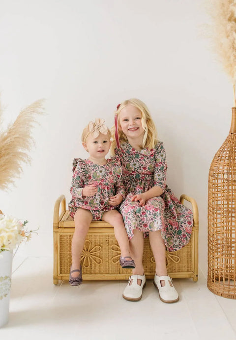 Leah Baby Romper in Meadow Bloom