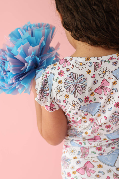 Girls Bamboo Ruffle Short Set - Pom Power