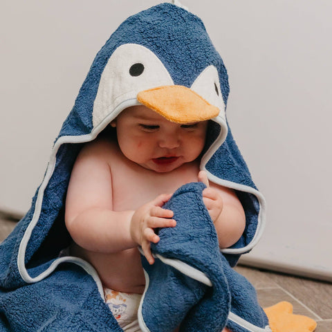 Character Bamboo Hooded Kids Towel - Pebbles