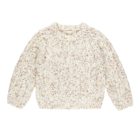 Cable-Knit Sweater | Natural Speckle - Rylee + Cru