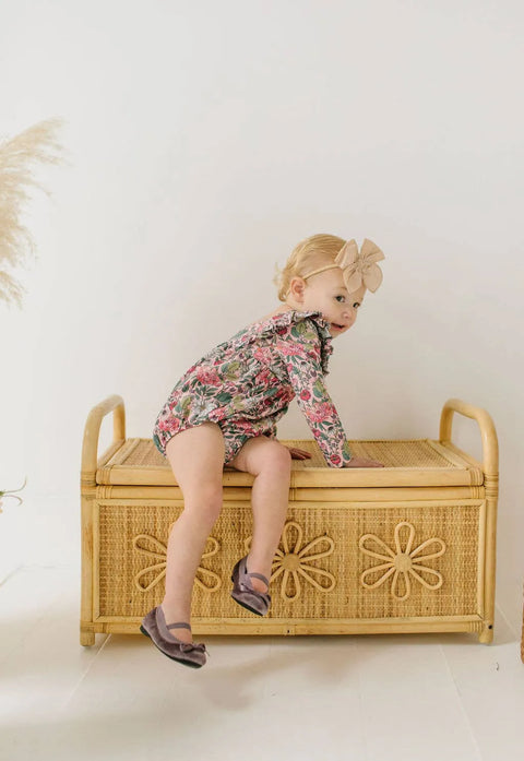 Leah Baby Romper in Meadow Bloom