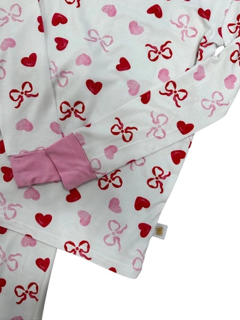 Hearts & Bows Bamboo Pajama Set