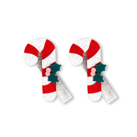 Candy Cane Holiday Hair Clips - Lilies & Roses NY