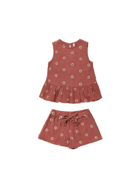 Carrie Set | Embroidered Daisy - Rylee + Cru