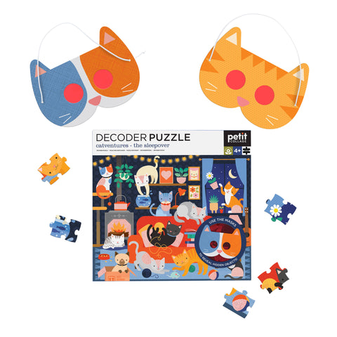 Catventures - The Sleepover: 100-Piece Decoder Puzzle - Petit Collage