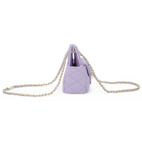 Tiny Quilted Treasure Kids Handbag - Purple