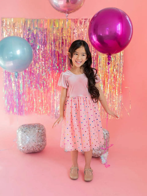 Diana Dress - Soft Pink Confetti