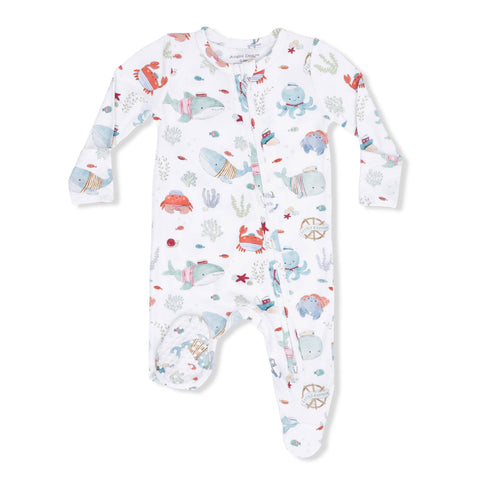2 Way Zipper Footie - Sailor Sea Creatures