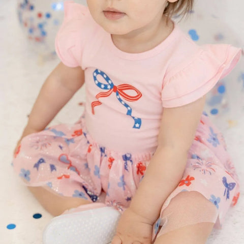 Red, White, & Cute Tutu Bodysuit