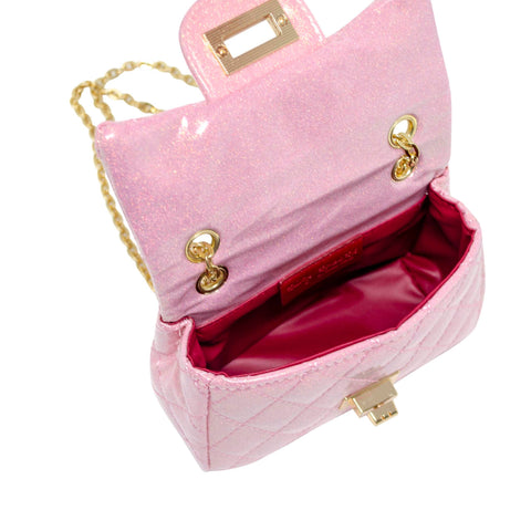 Classic Quilted Sparkle Kids Mini Purse - Baby Pink