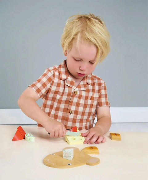 Tender Leaf Toys Cheese Chopping Board Wood Charcuterie Board for Kids at Butter Bug Boutique