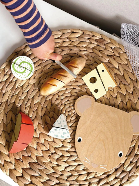 Tender Leaf Toys Cheese Chopping Board Wood Charcuterie Board for Kids at Butter Bug Boutique