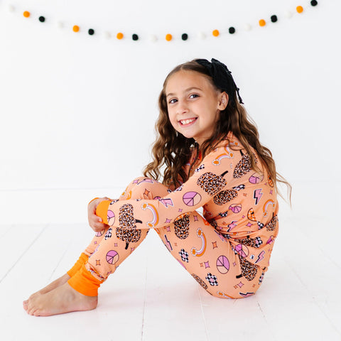 Cheetah Ghouls Kids Bamboo Pajamas - Kiki + Lulu