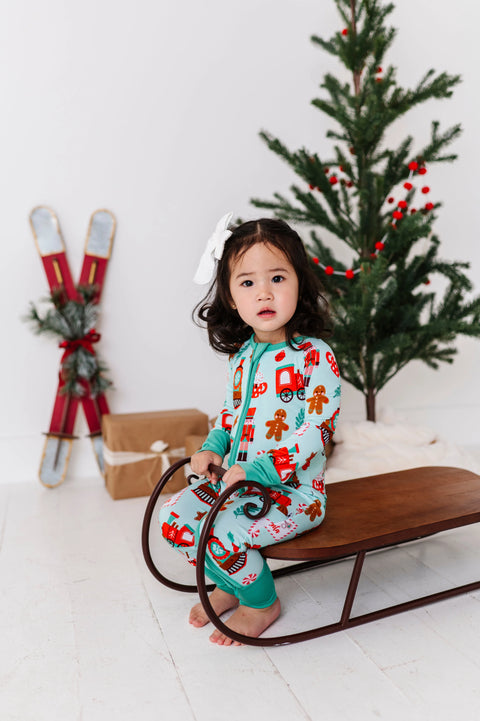 Christmas Express Convertible Footie Pajama - Kiki + Lulu