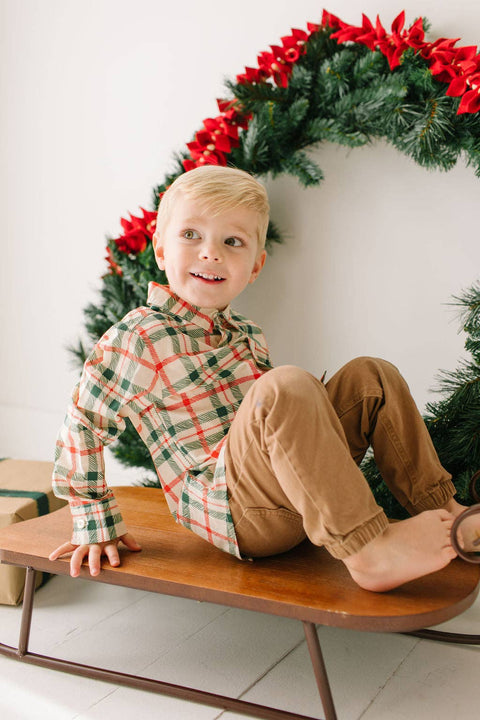 Christmas Plaid Button Down Shirt - Ollie Jay