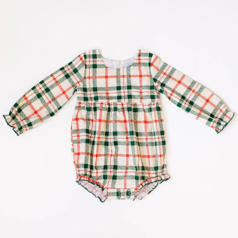 Christmas Plaid Thalia Poplin Romper - Ollie Jay