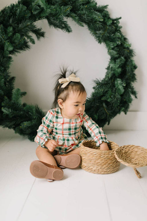 Christmas Plaid Thalia Poplin Romper - Ollie Jay