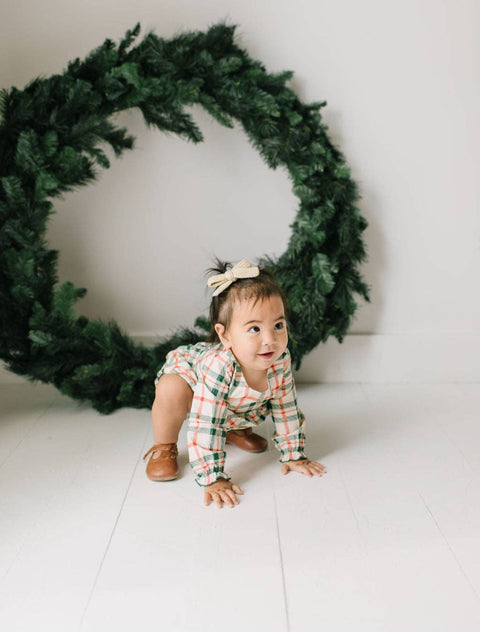 Christmas Plaid Thalia Poplin Romper - Ollie Jay