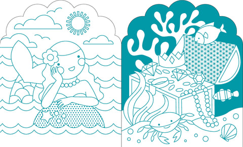 Coloring Book With Stickers: Mermaids - Petit Collage