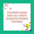 Petit Collage Monster Coloring Book with Stickers at Butter Bug Boutique