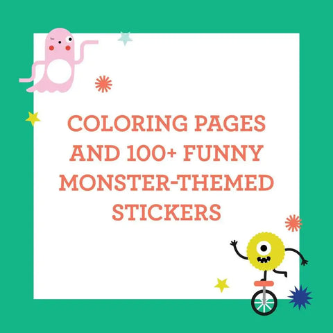 Petit Collage Monster Coloring Book with Stickers at Butter Bug Boutique