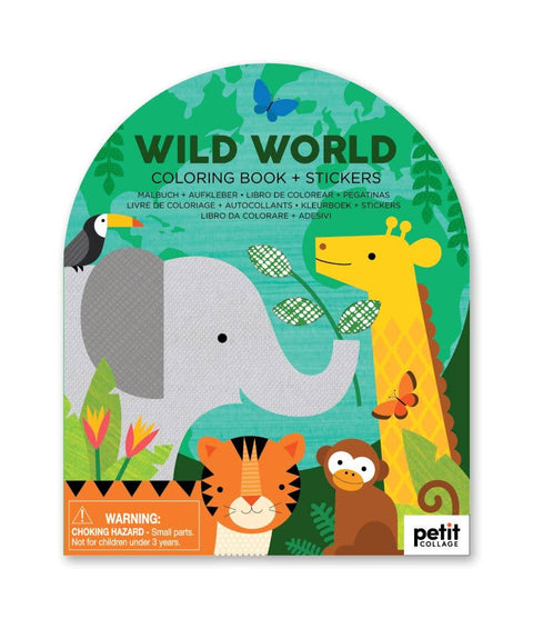 Coloring Book With Stickers: Wild World - Petit Collage