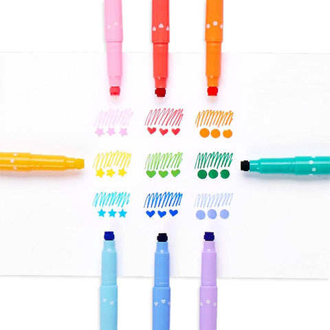 Confetti Stamp Double-Ended Markers - Butterbugboutique