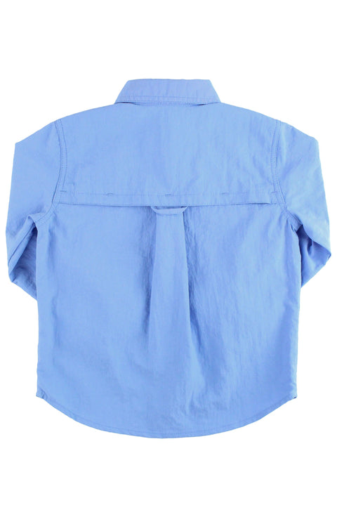 Cornflower Blue Sun Protective Button Down Shirt - RuffleButts + RuggedButts