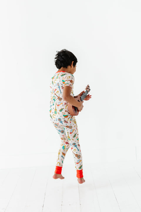 Cowboy Guitars Kids Bamboo Pajamas - Kiki + Lulu