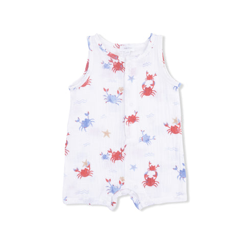 Sleeveless Shortie Romper - Crayon Crabs