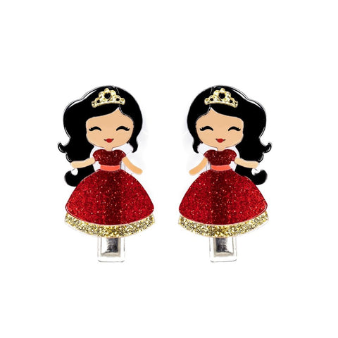 Cute Doll Red Dress Hair Clips - Lilies & Roses NY