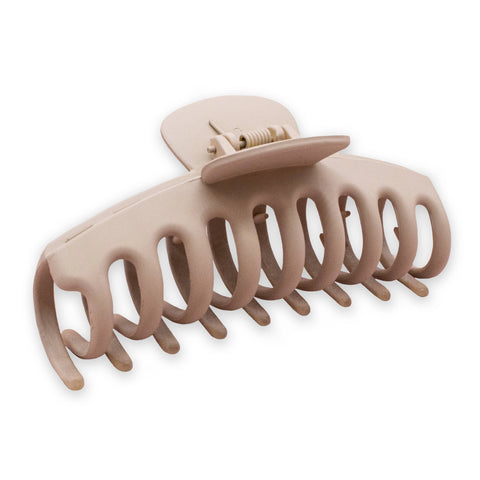Large Round Matte Hair Claw Clip - Khaki