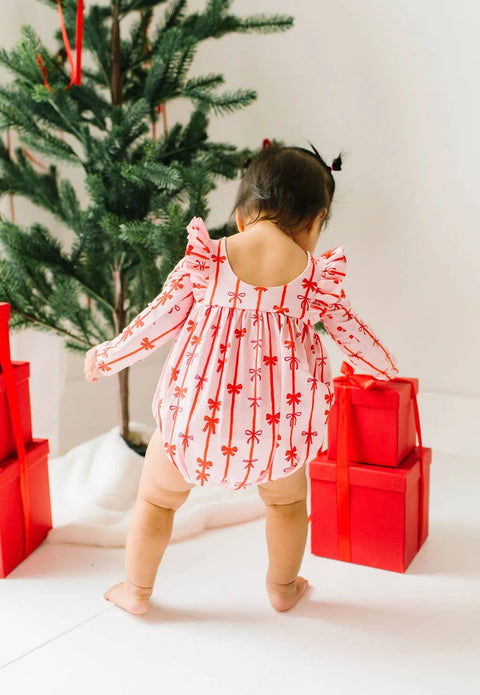 Leah Baby Romper in Dainty Bows