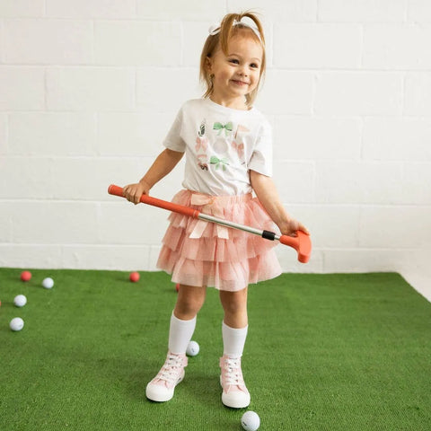 Ballet Bow Tiered Girls Tutu Skirt