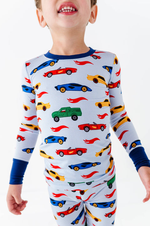 Racing Stripes Bamboo Pajama Set for Kids